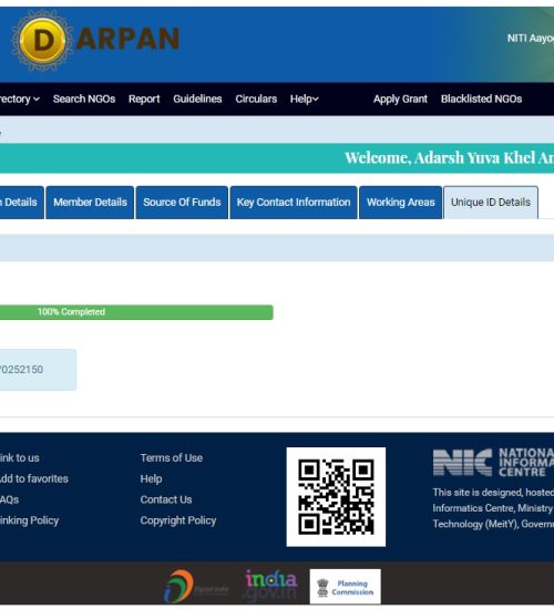 NITI Aayog, Govt. of India AYKVS Nahri Reg.